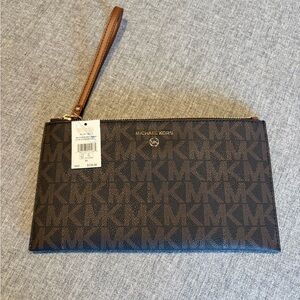 Michael Kors Signature Brown Wristlet